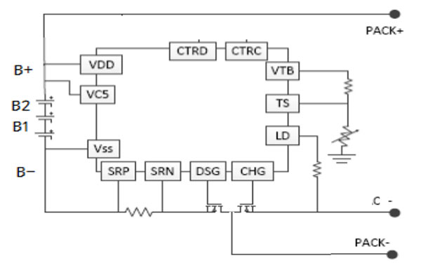 4-10串120A分口磷酸鐵鋰電池保護板(圖2) 示意圖